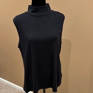 Croft & Barrow Black Sleeveless Mock Neck Top